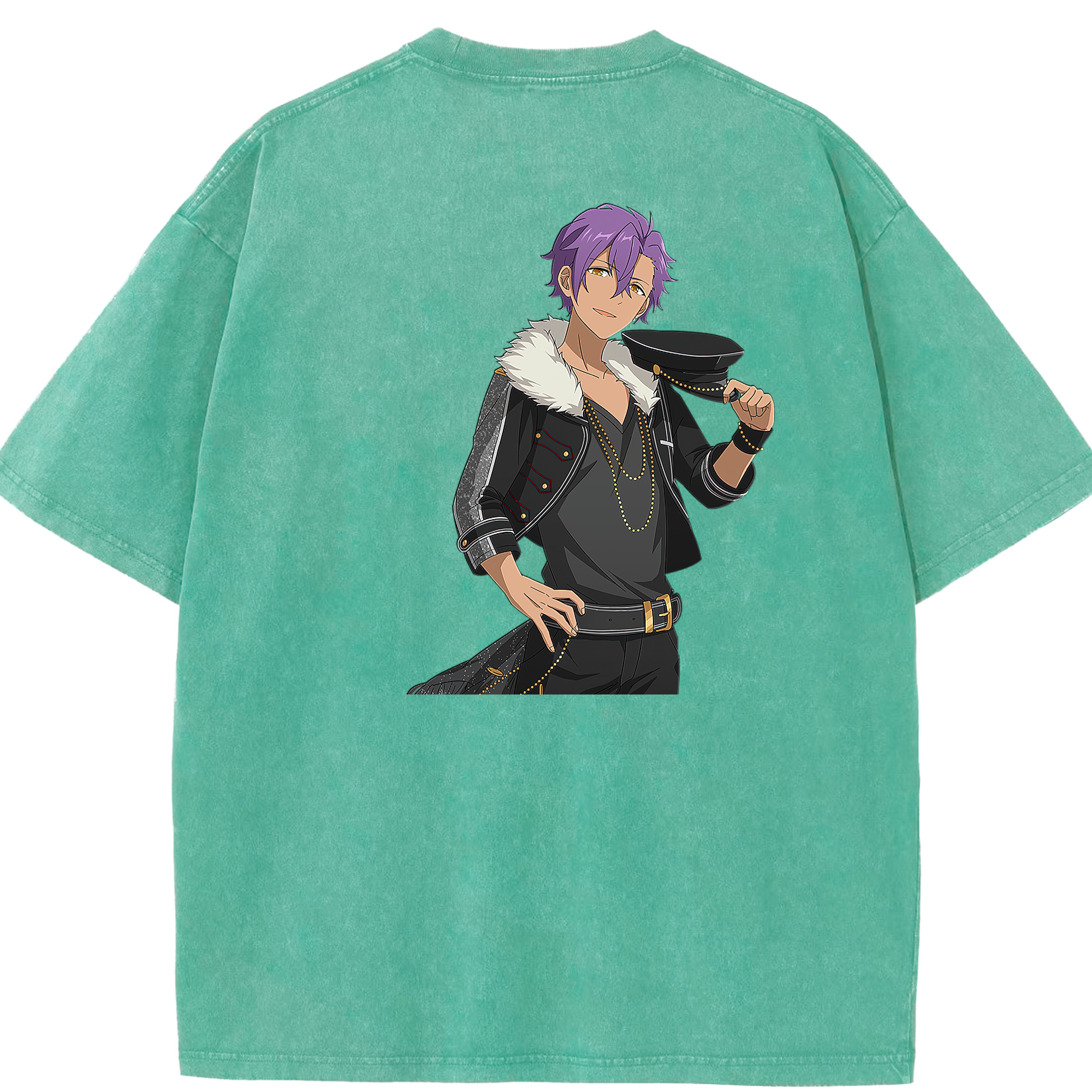 （画像用） あんさんぶるスターズ! Ensemble Stars 綿100% ヴィンテージ風 半袖Tシャツ（背面プリント）